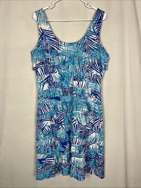Tango Mango Blue and White Ruffle Midi Dress